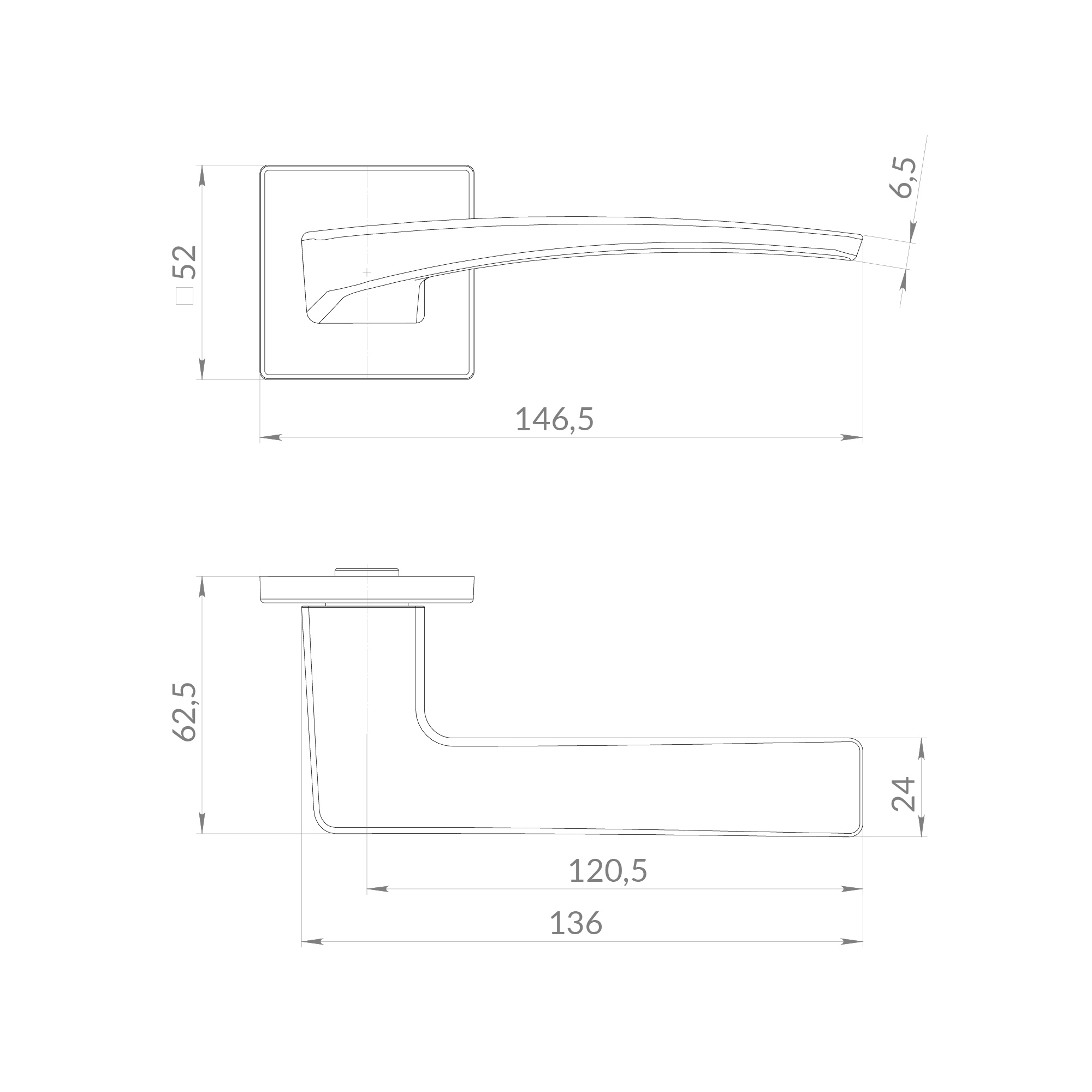 Ручка раздельная K.EST.Q52.SHARM SN-3 матовый никель