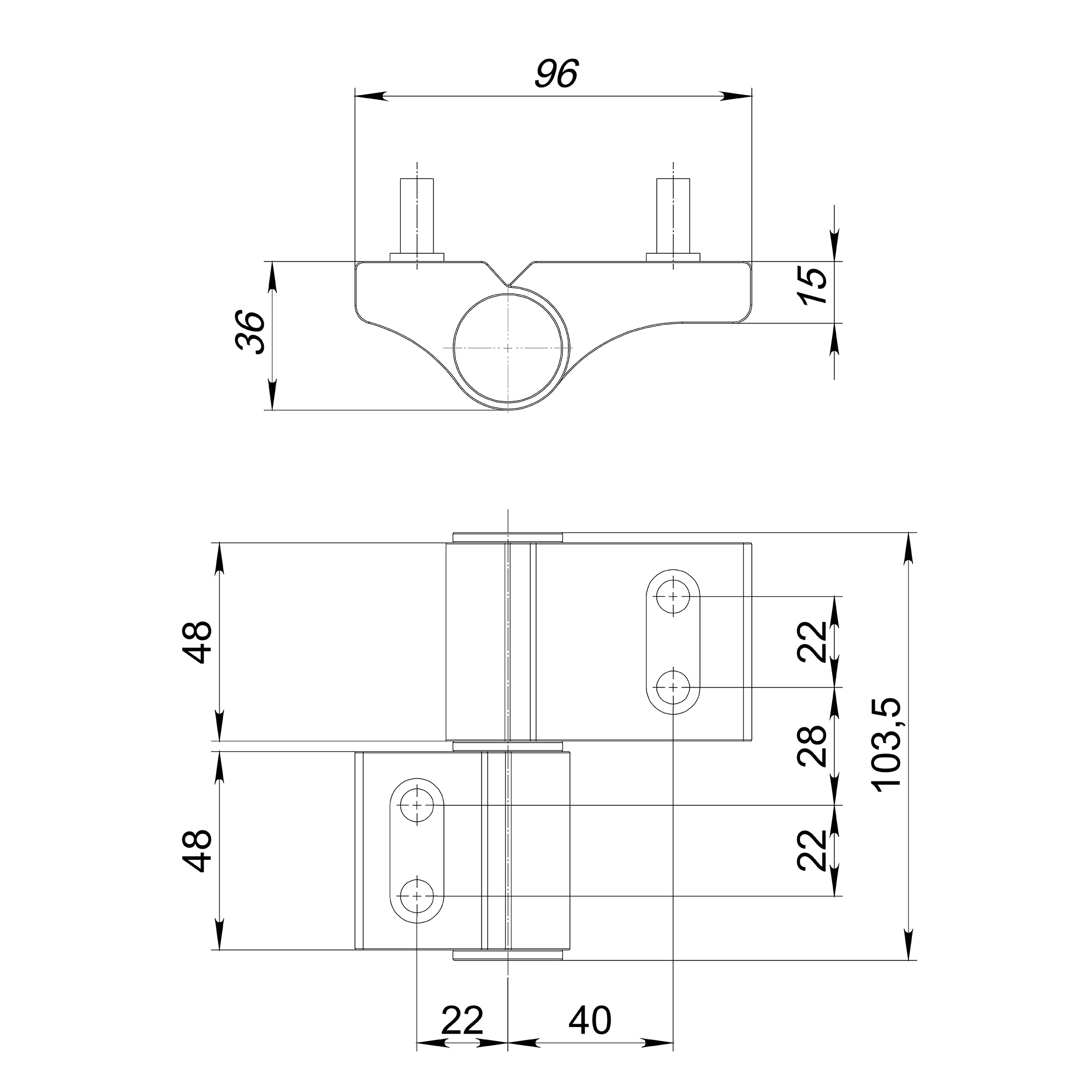 Петля дверная IN-U2-120A-3D RAL 8017 коричневый АНКЕРНАЯ